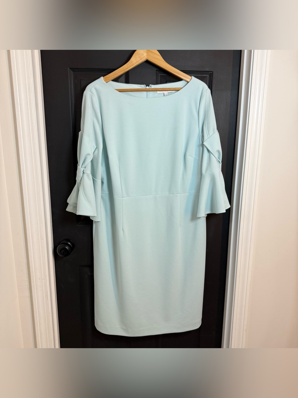 Preston & York Light Mint Midi Dress with Ruffle Sleeves